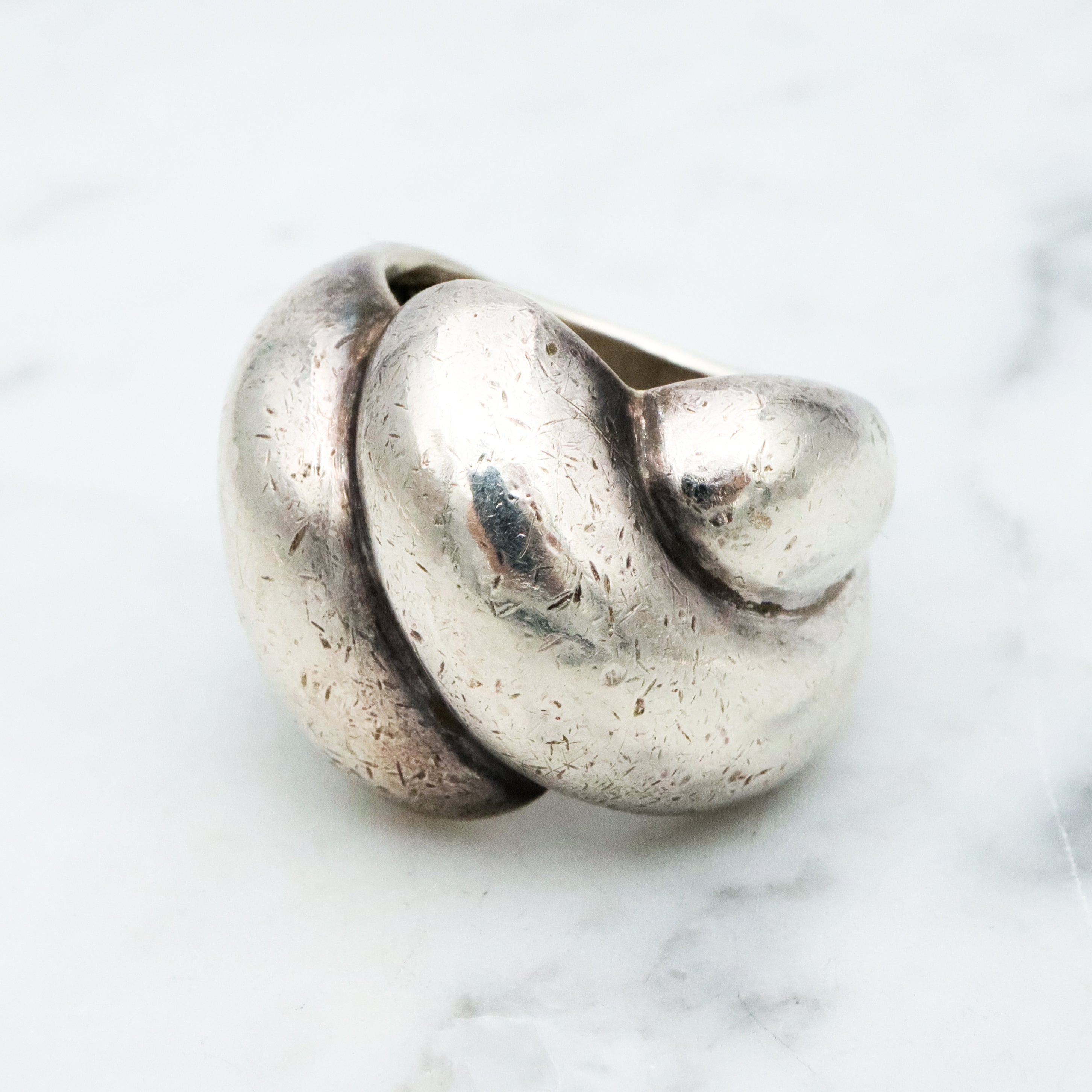 Vintage Mid Century chunky sterling knot ring, size 6.5